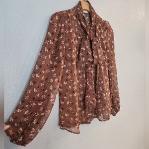 Eva Mendes Sheer Button Up Blouse